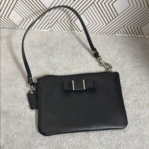 Coach wristlet Darcy Bow Black Coach purse bag small  Bow adjustable strap